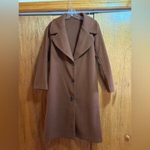 SHEIN Women’s EZwear Lapel Neck Overcoat Without Belt